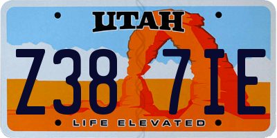 UT license plate Z387IE