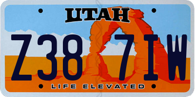 UT license plate Z387IW