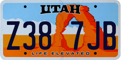 UT license plate Z387JB