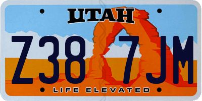 UT license plate Z387JM