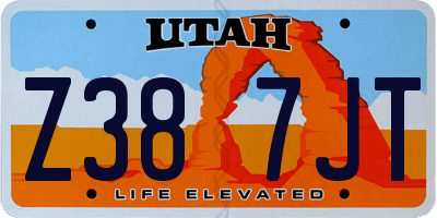 UT license plate Z387JT