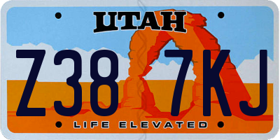 UT license plate Z387KJ