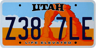 UT license plate Z387LE