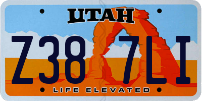 UT license plate Z387LI