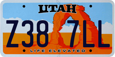 UT license plate Z387LL