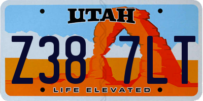 UT license plate Z387LT