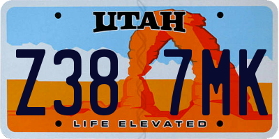 UT license plate Z387MK