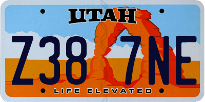 UT license plate Z387NE