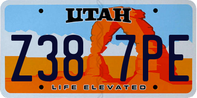 UT license plate Z387PE