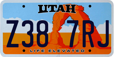 UT license plate Z387RJ