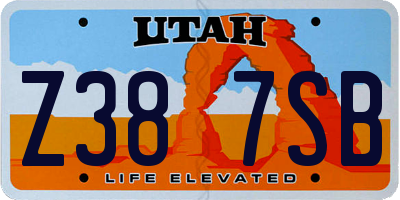 UT license plate Z387SB