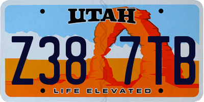 UT license plate Z387TB