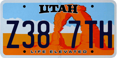 UT license plate Z387TH