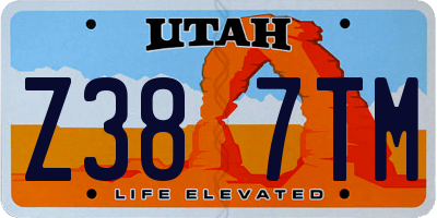 UT license plate Z387TM