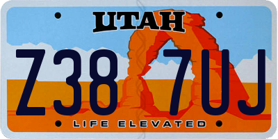 UT license plate Z387UJ