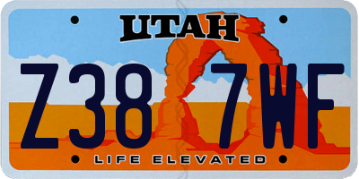 UT license plate Z387WF