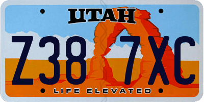 UT license plate Z387XC