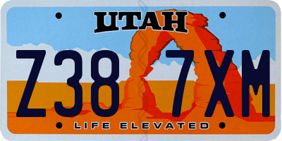 UT license plate Z387XM