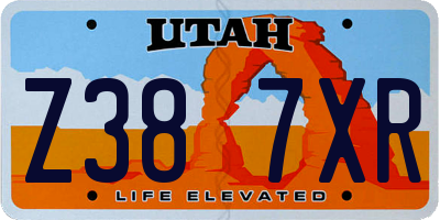 UT license plate Z387XR