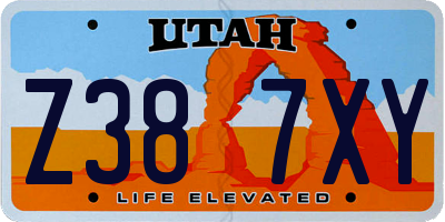 UT license plate Z387XY