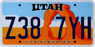 UT license plate Z387YH