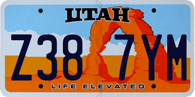 UT license plate Z387YM