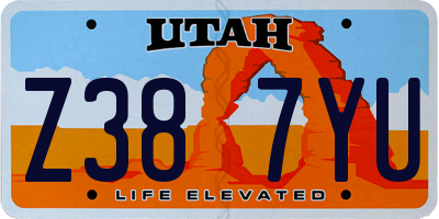 UT license plate Z387YU