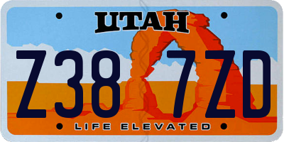 UT license plate Z387ZD