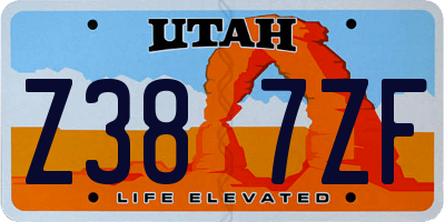 UT license plate Z387ZF