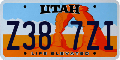 UT license plate Z387ZI