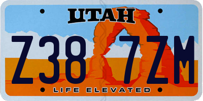 UT license plate Z387ZM