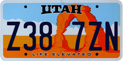 UT license plate Z387ZN