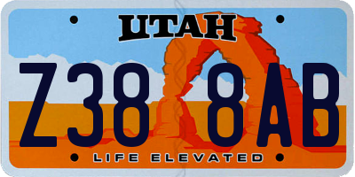 UT license plate Z388AB