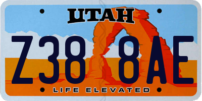 UT license plate Z388AE