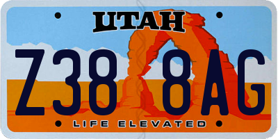 UT license plate Z388AG