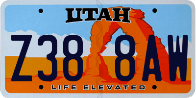 UT license plate Z388AW