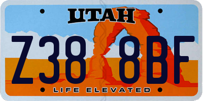 UT license plate Z388BF