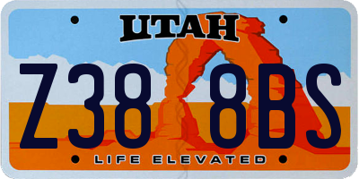 UT license plate Z388BS
