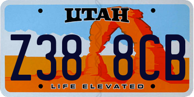 UT license plate Z388CB