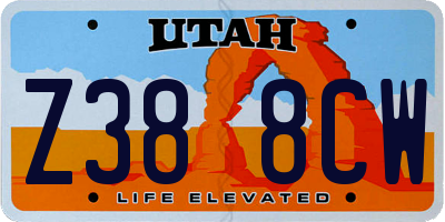 UT license plate Z388CW