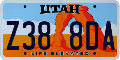 UT license plate Z388DA