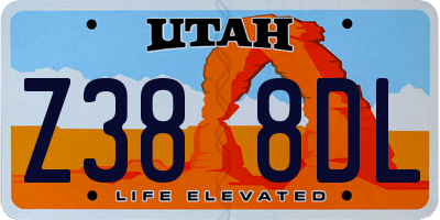 UT license plate Z388DL