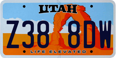 UT license plate Z388DW
