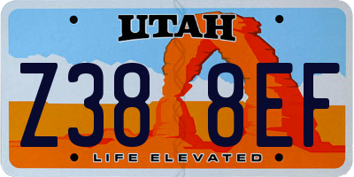 UT license plate Z388EF