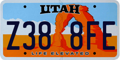 UT license plate Z388FE
