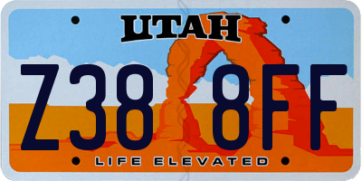 UT license plate Z388FF