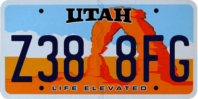 UT license plate Z388FG