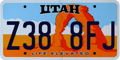 UT license plate Z388FJ