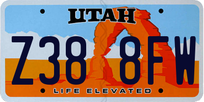 UT license plate Z388FW