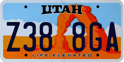 UT license plate Z388GA